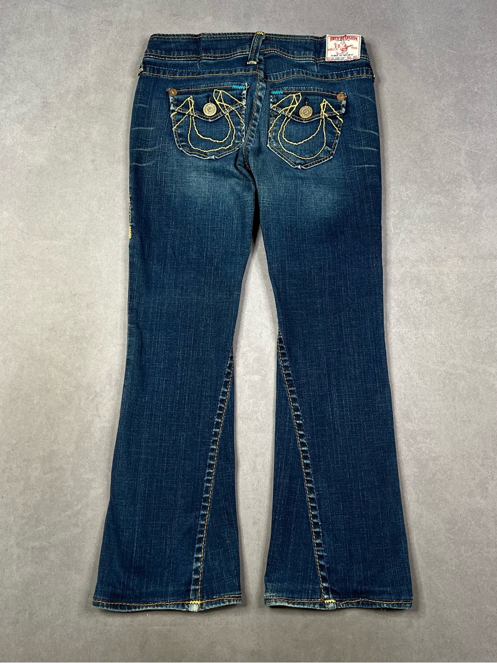 True Religion Women's Flare Jeans - Dark Blue with Fading